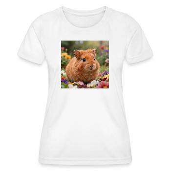 Flowery hamster dream - Women's Functional T-Shirt - white - Front - AI Model Female 172 dark (172cm)