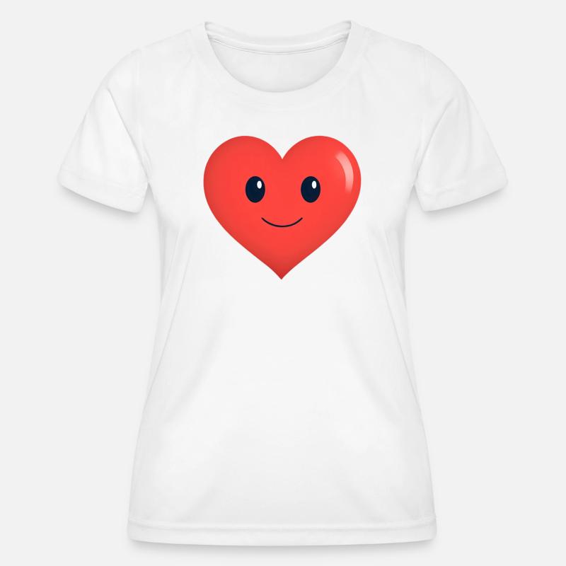 Heart Smiles Form Red - Women's Functional T-Shirt - white