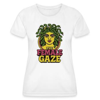 Female Gaze Medusa Portrait - Women's Functional T-Shirt - white - Front - AI Model Female 172 dark (172cm)