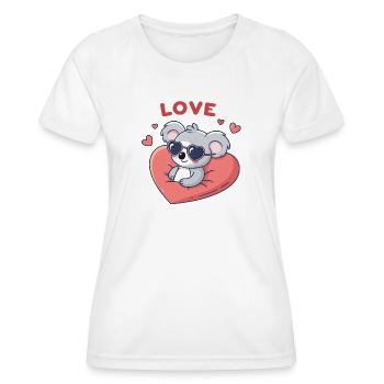 Koala-Liebe, Herz und Gläser - Frauen Funktions-T-Shirt - Weiß - Vorne - AI Model Female 172 dark (172cm)