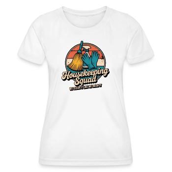 Lustiges Putzen Design - Frauen Funktions-T-Shirt - Weiß - Vorne - AI Model Female 172 dark (172cm)