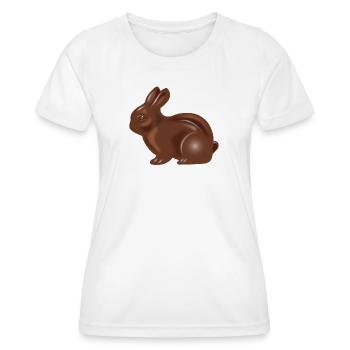 Motif classique du lapin de Pâques en chocolat - T-shirt sport Femme - blanc - Devant - AI Model Female 172 dark (172cm)