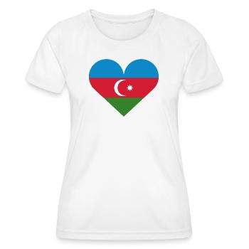 Azerbaijan heart flag - Women's Functional T-Shirt - white - Front - AI Model Female 172 dark (172cm)