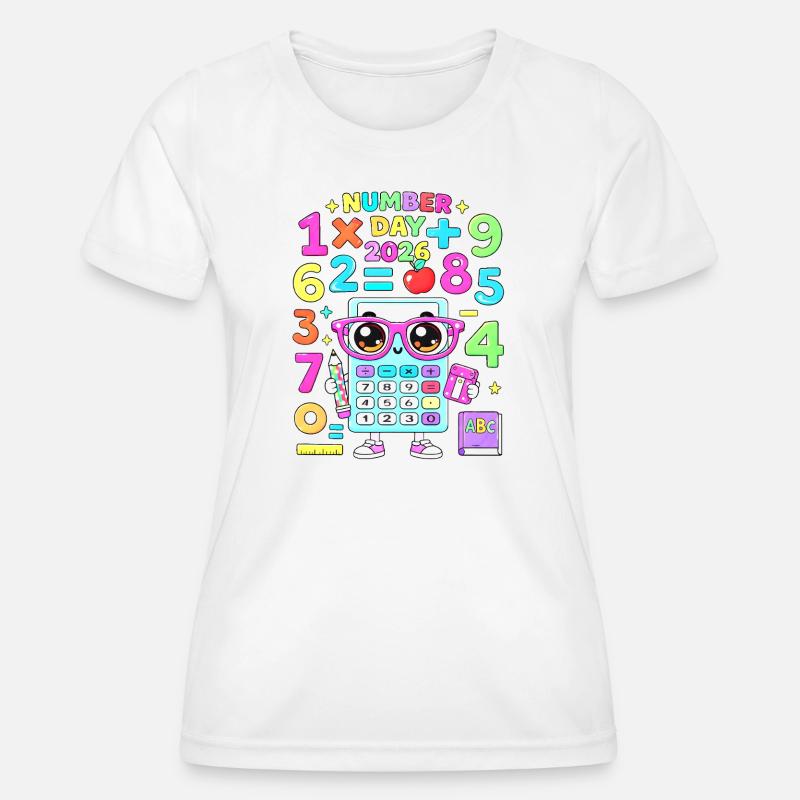 Kawaii Calculator Classroom Theme - Women's Functional T-Shirt - white