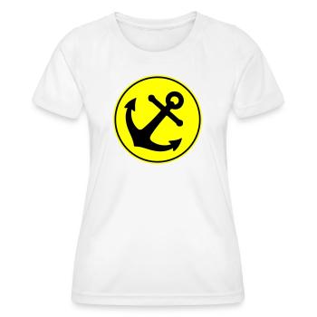 Icône d’ancre - T-shirt sport Femme - blanc - Devant - AI Model Female 172 dark (172cm)