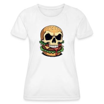 Skull Burger Popart - Frauen Funktions-T-Shirt - Weiß - Vorne - AI Model Female 172 dark (172cm)