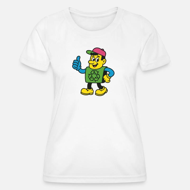 Recycle Hero Mascot Tee - Women's Functional T-Shirt - white