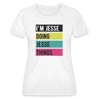 Ich bin Jesse und mache Jesse Things Retro Colors - Frauen Funktions-T-Shirt - Weiß - Vorne - AI Model Female 172 dark (172cm)
