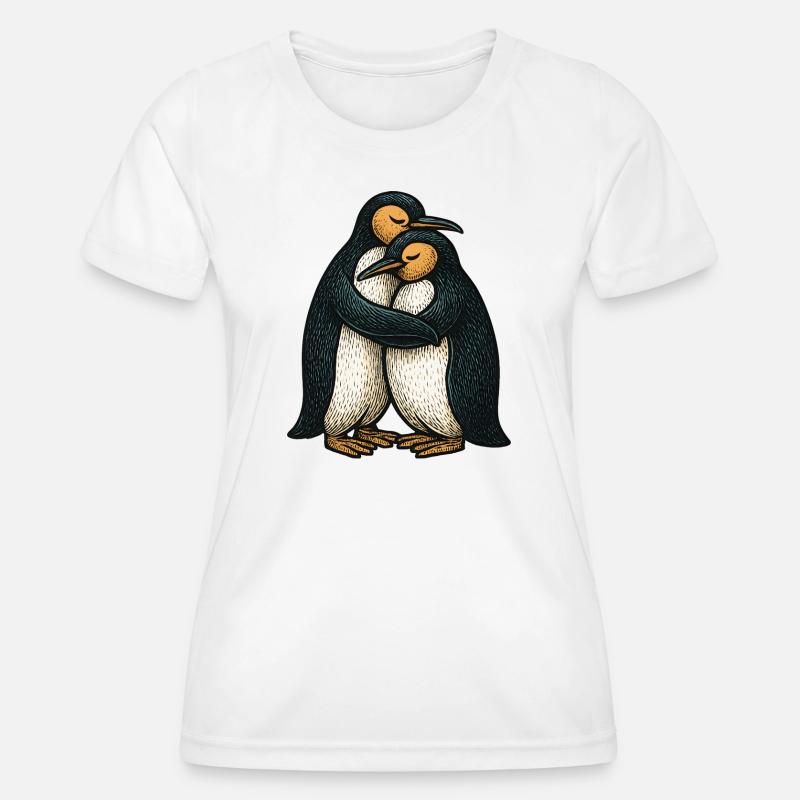 Two-Way Penguins Hug - Women's Functional T-Shirt - white