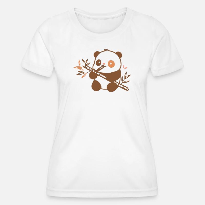 Cuddly Panda with Bamboo - Women's Functional T-Shirt - white