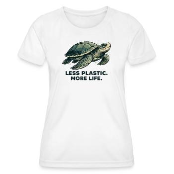 Less Plastic More Life Turtles Design - Women's Functional T-Shirt - white - Front - AI Model Female 172 dark (172cm)