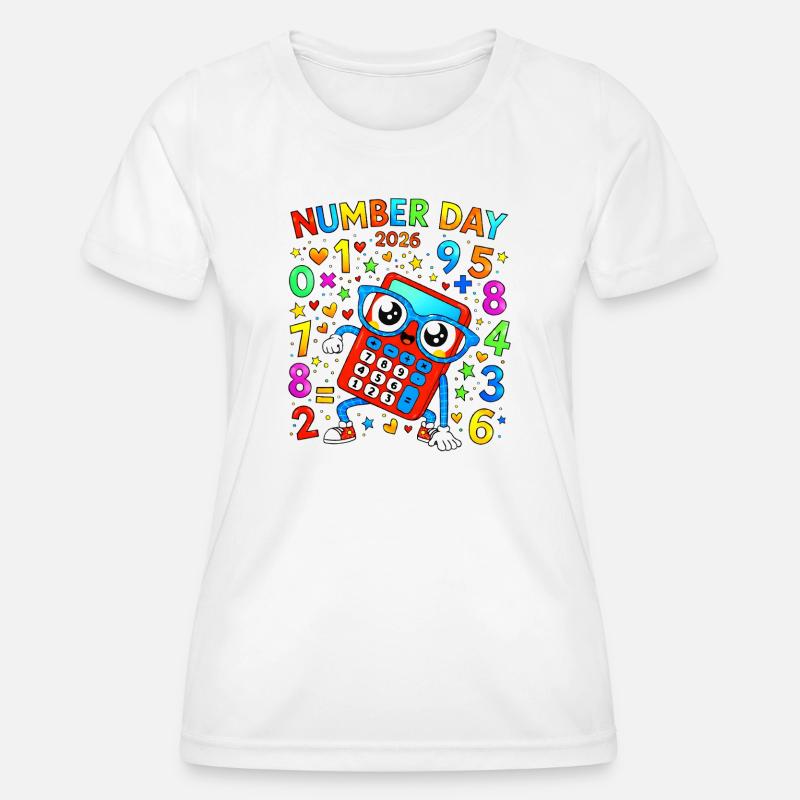 Number Day 2026 Calculator Fun - Women's Functional T-Shirt - white