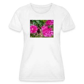 Peonies Fuchsia Garden - Women's Functional T-Shirt - white - Front - AI Model Female 172 dark (172cm)