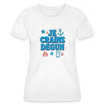 Marseille je crains dégun - T-shirt sport Femme - blanc - Devant - AI Model Female 172 dark (172cm)