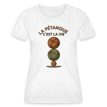 Pétanque ist das Leben - Frauen Funktions-T-Shirt - Weiß - Vorne - AI Model Female 172 dark (172cm)