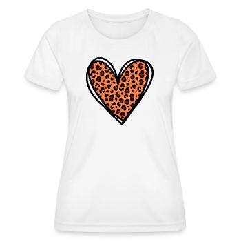 Leo Heart - Trendy Animal Print Fashion Design - Women's Functional T-Shirt - white - Front - AI Model Female 172 dark (172cm)