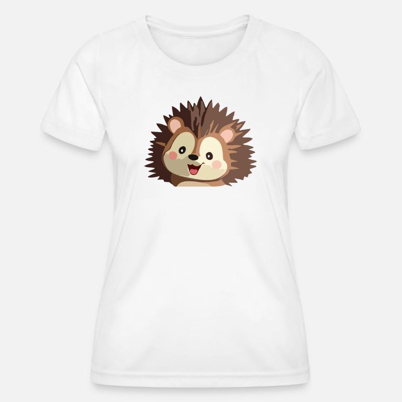 Cuddly hedgehog graphic - Women's Functional T-Shirt - white