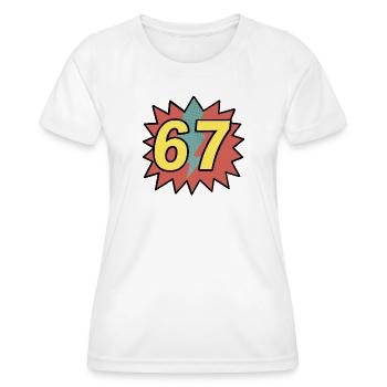67 - Gen Alpha - Frauen Funktions-T-Shirt - Weiß - Vorne - AI Model Female 172 dark (172cm)