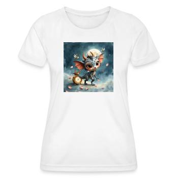 Nachtbaby-Drache mit Uhr - Frauen Funktions-T-Shirt - Weiß - Vorne - AI Model Female 172 dark (172cm)