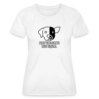 Hund_Schwein_Black - Frauen Funktions-T-Shirt - Weiß - Vorne - AI Model Female 172 dark (172cm)