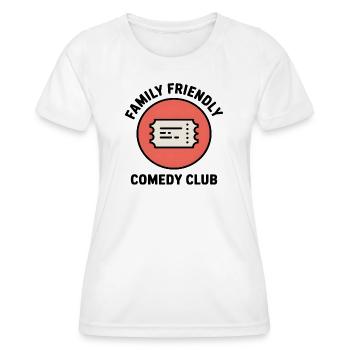Family Friendly Comedy Club Humorfans - Frauen Funktions-T-Shirt - Weiß - Vorne - AI Model Female 172 dark (172cm)