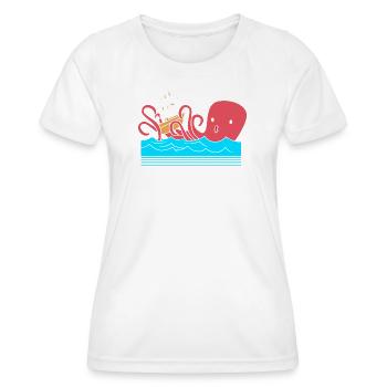 Pieuvre Pieuvre Pieuvre Poulpe Calamar - T-shirt sport Femme - blanc - Devant - AI Model Female 172 dark (172cm)
