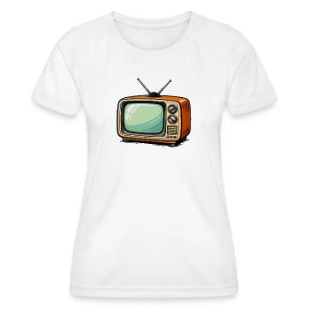 Dessin animé télévisé rétro TV - T-shirt sport Femme - blanc - Devant - AI Model Female 172 dark (172cm)