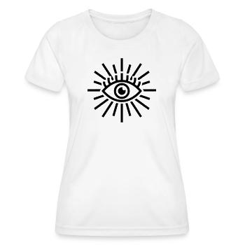 Allsehendes Auge Strahlen - Frauen Funktions-T-Shirt - Weiß - Vorne - AI Model Female 172 dark (172cm)