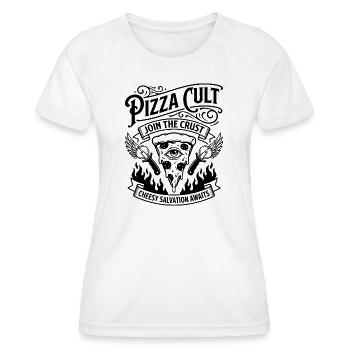 Pizza Cult Cheesy Salvation - Women's Functional T-Shirt - white - Front - AI Model Female 172 dark (172cm)