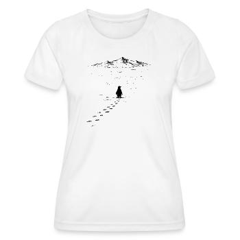 Pingouin Mais pourquoi le Pingouin nihiliste au centre - T-shirt sport Femme - blanc - Devant - AI Model Female 172 dark (172cm)