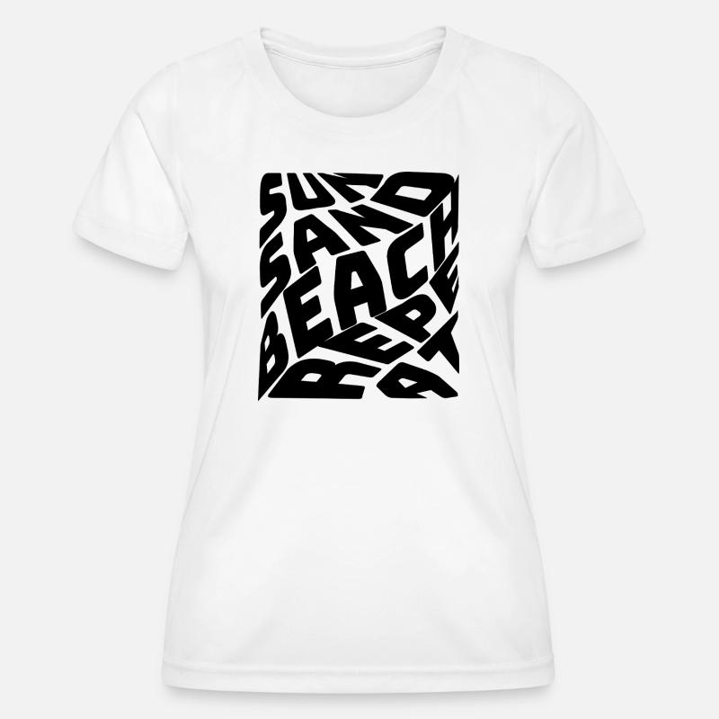 SUN SAND BEACH - Women's Functional T-Shirt - white