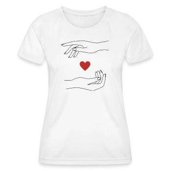 Rotes Herz-Symbol auf Schwarz perfekt Valantine - Frauen Funktions-T-Shirt - Weiß - Vorne - AI Model Female 172 dark (172cm)