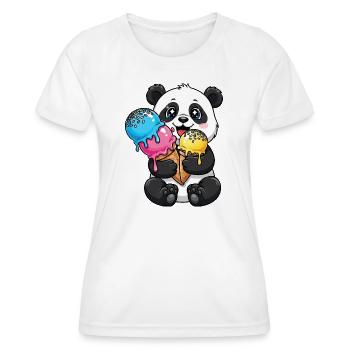 Süßer Panda Cartoon Eis Sommer Süßigkeit - Women's Functional T-Shirt - white - Front - AI Model Female 172 dark (172cm)