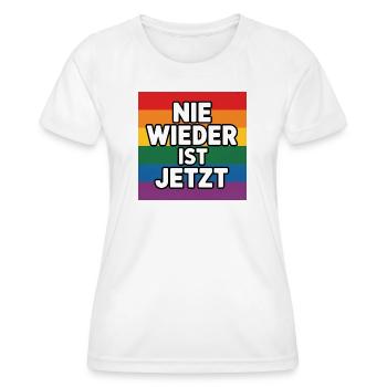 Nie wieder ist Jetzt! - Cool Pride Logo - Women's Functional T-Shirt - white - Front - AI Model Female 172 dark (172cm)
