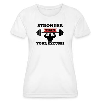 Stronger - Frauen Funktions-T-Shirt - Weiß - Vorne - AI Model Female 172 dark (172cm)