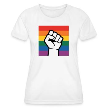 Antifa Fist - Antifascist Merch - Women's Functional T-Shirt - white - Front - AI Model Female 172 dark (172cm)