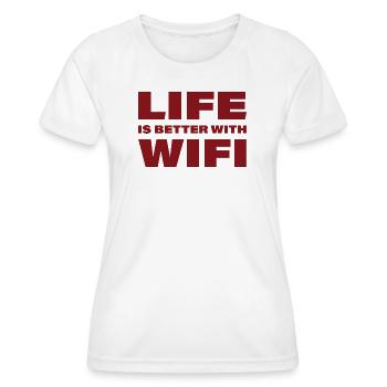 LIFE_IS_BETTER_WITH_WIFI3 - Frauen Funktions-T-Shirt - Weiß - Vorne - AI Model Female 172 dark (172cm)