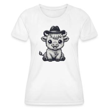 Bezauberndes Cowboy-Kuhleder - Frauen Funktions-T-Shirt - Weiß - Vorne - AI Model Female 172 dark (172cm)
