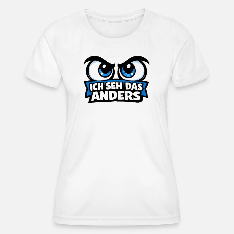I see it differently – Comic Eyes Statement Motif - Women's Functional T-Shirt - white