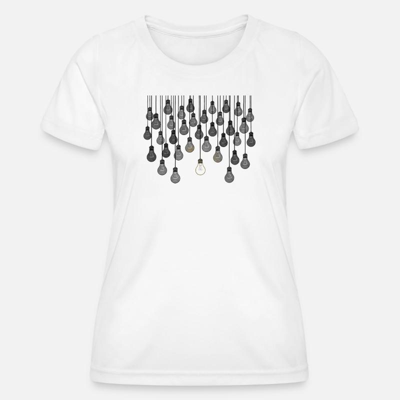 Grey bulb array with unique brightness - Women's Functional T-Shirt - white