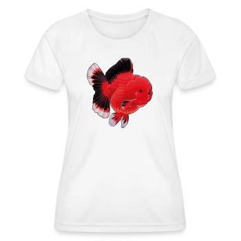 Poisson rouge Oranda de haute qualité Orange Noir - T-shirt sport Femme - blanc - Devant - AI Model Female 172 dark (172cm)