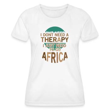 Safari Afrique : Savane faunique du Serengeti - T-shirt sport Femme - blanc - Devant - AI Model Female 172 dark (172cm)