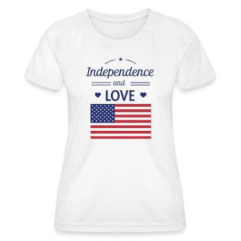 Indépendance et Amour États-Unis - T-shirt sport Femme - blanc - Devant - AI Model Female 172 dark (172cm)
