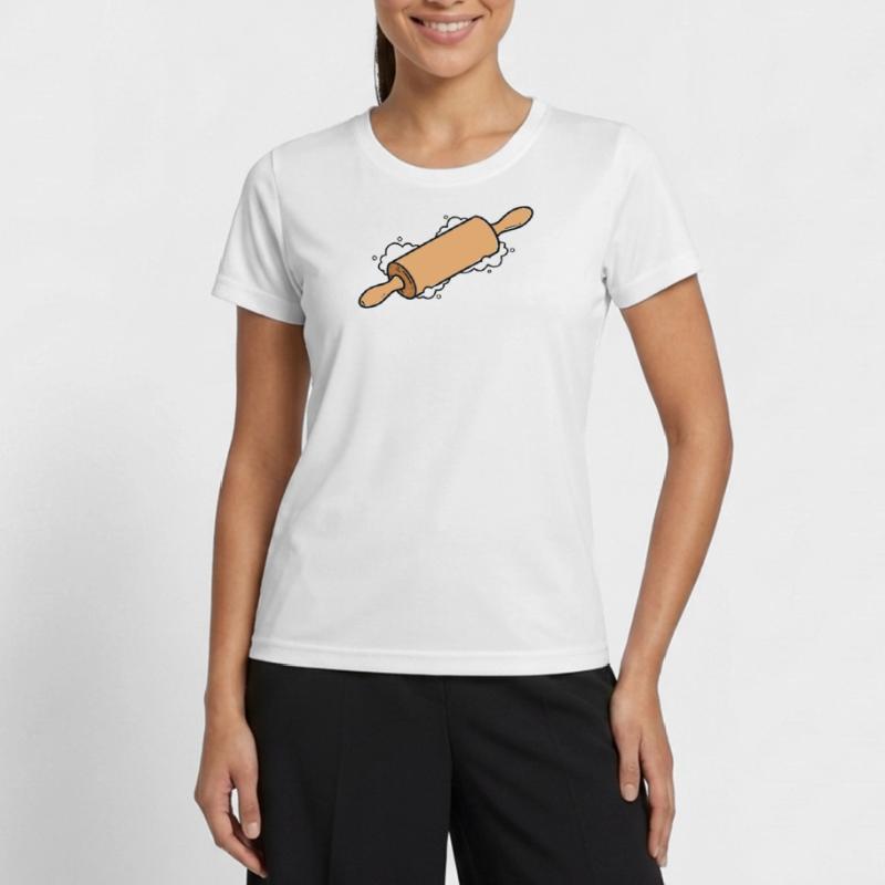 Rolling Pin Rolling Dough Roll Baking Women's Functional T-Shirt