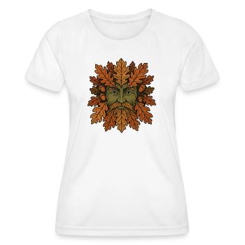 Autumn Oak Spirit Face - T-shirt sport Femme - blanc - Devant - AI Model Female 172 dark (172cm)