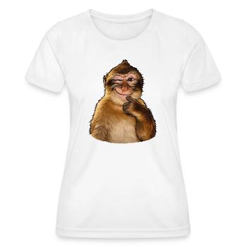 Funny tongue-in-cheek monkey - Women's Functional T-Shirt - white - Front - AI Model Female 172 dark (172cm)