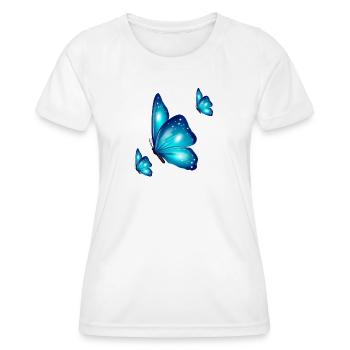 Trio papillons - T-shirt sport Femme - blanc - Devant - AI Model Female 172 dark (172cm)