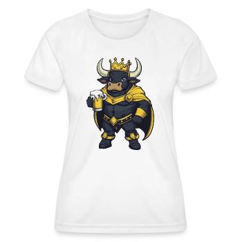 Roi de la bière Taurus - T-shirt sport Femme - blanc - Devant - AI Model Female 172 dark (172cm)