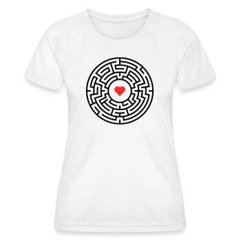 Labyrinth Heart Maze - Women's Functional T-Shirt - white - Front - AI Model Female 172 dark (172cm)