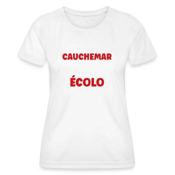 J’ai eu un cauchemar écolo - T-shirt sport Femme - blanc - Devant - AI Model Female 172 dark (172cm)
